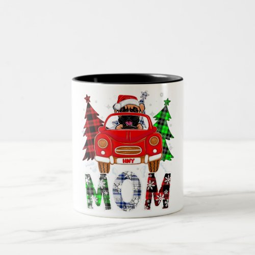 Funny Boxer Dog Mom Christmas Tree Dog Lover Two_Tone Coffee Mug