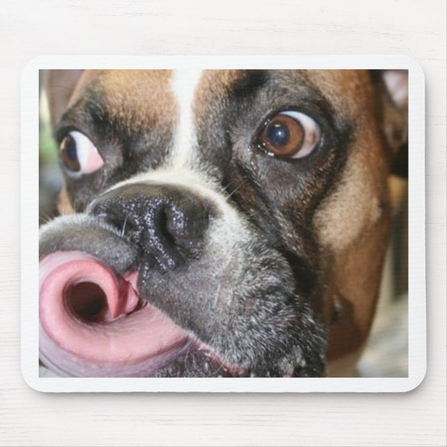 Funny Boxer Dog Mouse Pad (Front)