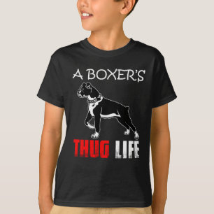 Funny Boxer Mom Puppy Dog Dad Cute Thug Life T-Shirt