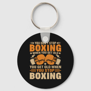 Funny Boxer Player Old School Boxing Youth Trainer Keychain