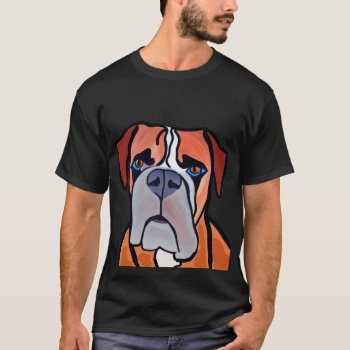 Funny Boxer Puppy Dog Abstract Art T-shirt by Petspower at Zazzle