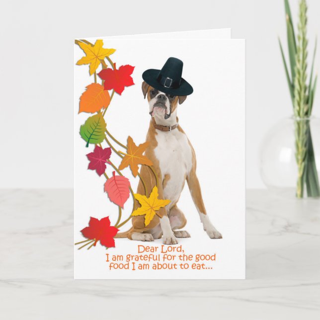 Funny Boxer Thanksgiving Card (Front)