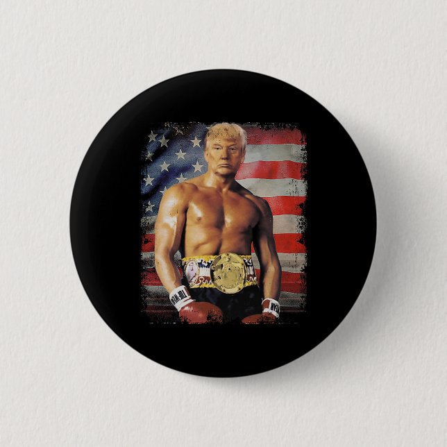 Funny Boxer Trump Trump Rocky Meme  Button (Front)