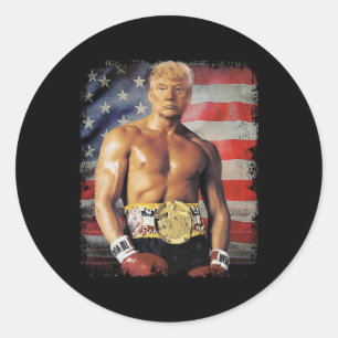 Funny Boxer Trump Trump Rocky Meme Classic Round Sticker