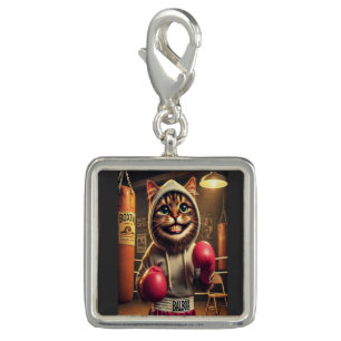 Funny Boxing Cat Charm – Cute Boxer Kitten
