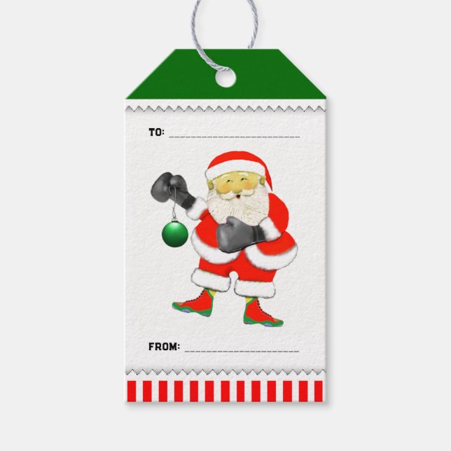 Funny Boxing Christmas Gift Tags (Front)