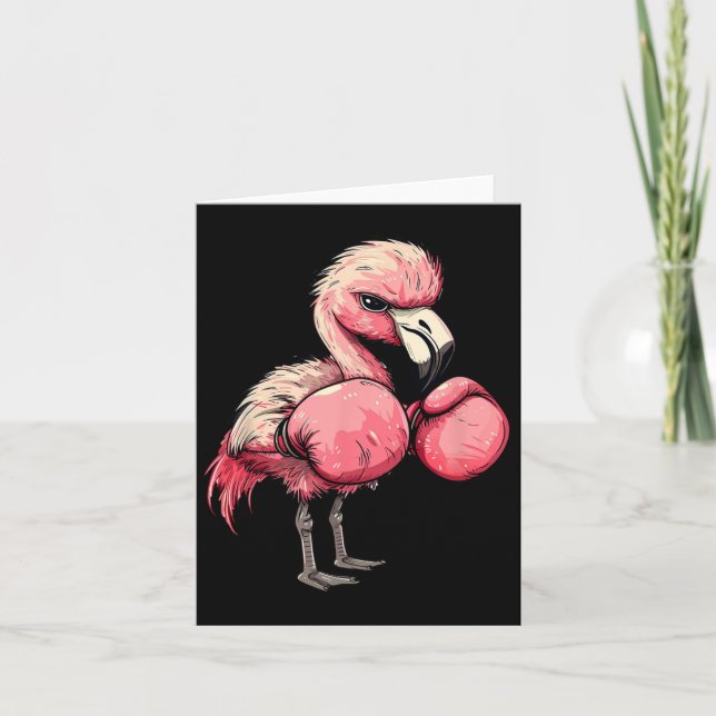 Funny Boxing Flamingo With Pink Gloves Kids Adults Card (Front)