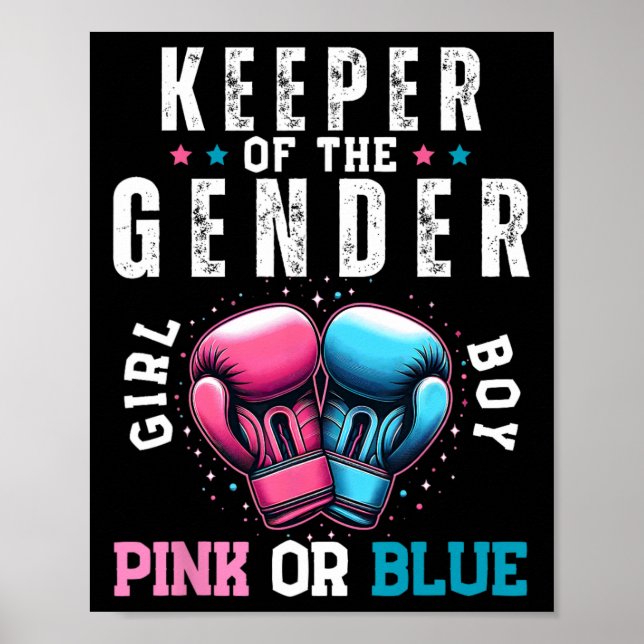 Funny Boxing Gender Reveal Keeper Of Gender Boxer  Poster (Front)