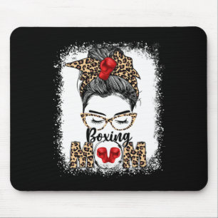 Funny Boxing Gloves Messy Bun Boxing Mom Mouse Pad