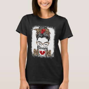 Funny Boxing Gloves Messy Bun Boxing Mom  T-Shirt