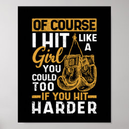 Funny boxing kickboxer gym boxer poster