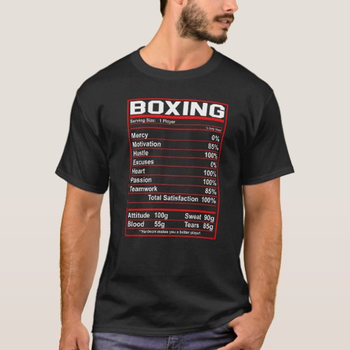 Funny Boxing Nutrition Facts Boxer T_Shirt