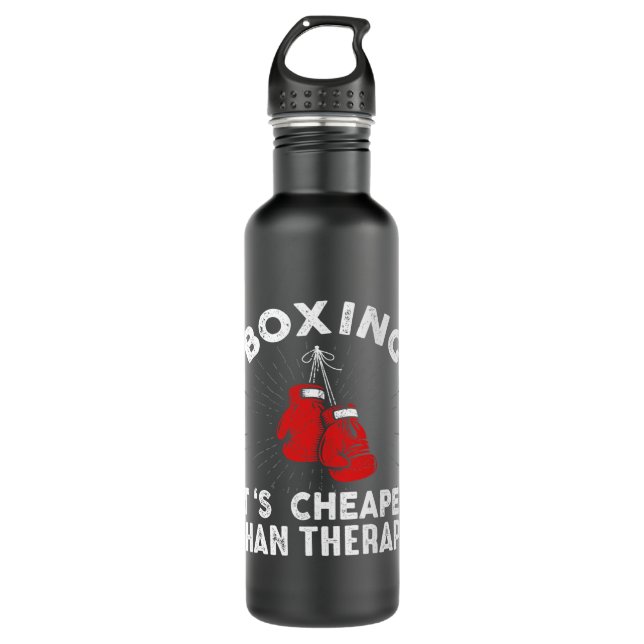 Funny Boxing Quote Gloves Boxer 7 Stainless Steel Water Bottle (Front)