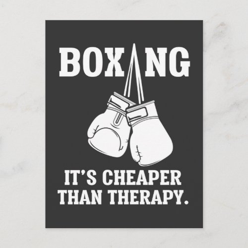 Funny Boxing Therapy Sarcastic Boxer Martial Arts Postcard