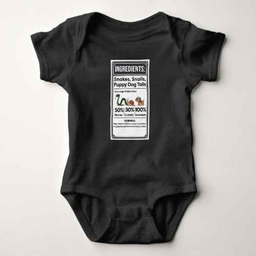 Funny Boy Ingredient Label Simple Halloween Baby Bodysuit