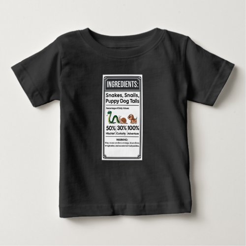 Funny Boy Ingredient Label Simple Halloween Baby T_Shirt