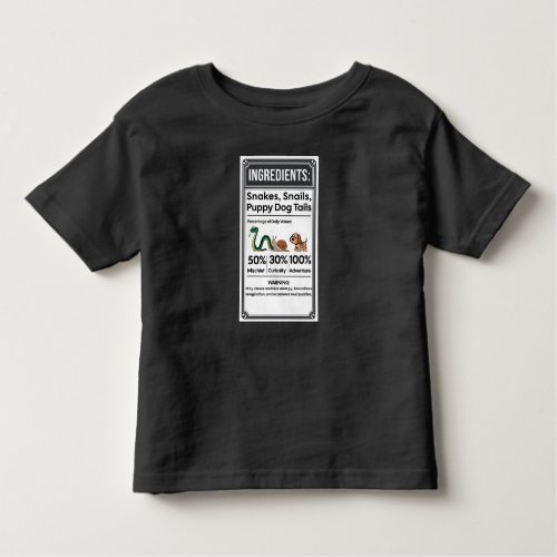 Funny Boy Ingredient Label Simple Halloween Toddler T_shirt