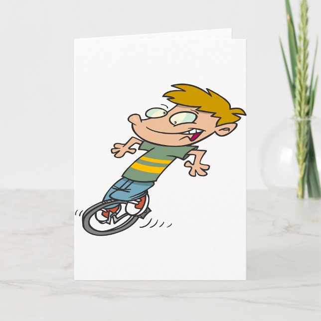 Funny Boy Riding Unicycle Card (Creator Uploaded)