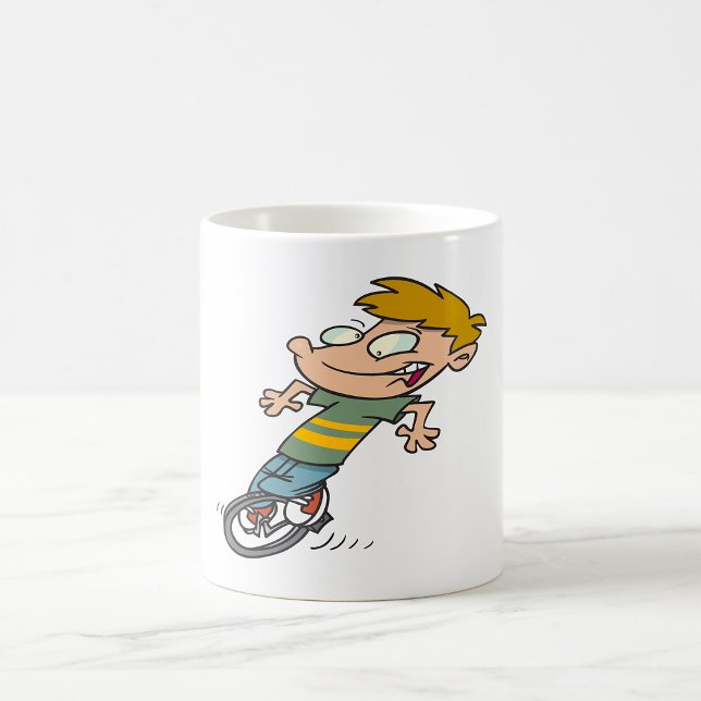 Funny Boy Riding Unicycle Coffee Mug (Creator Uploaded)