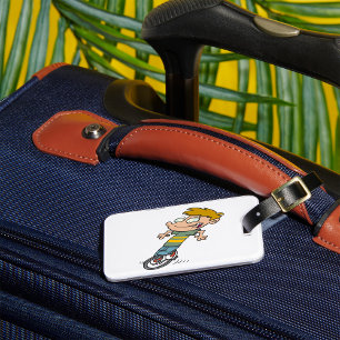 Funny Boy Riding Unicycle Luggage Tag