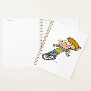 Funny Boy Riding Unicycle Planner