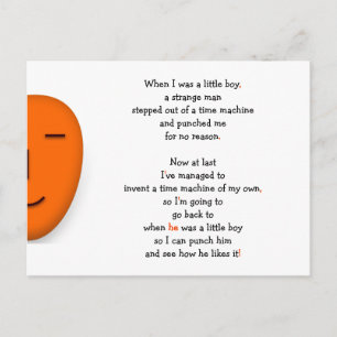 Funny Boy Time Machine Never Ending Joke Humor LOL Postcard