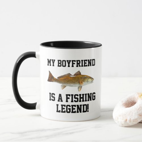 Funny Boyfriend Fishing Legend Redfish Sports Mug