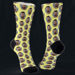 Funny Boyfriend Photo for Girlfriend Yellow Socks<br><div class="desc">These funny boyfriend photo socks feature your own photo in trendy offset pattern on a yellow background and are a fun way for your girlfriend or wife to remember you as she pulls on her socks! This is a great Christmas or birthday gift and your girlfriend or wife will love...</div>