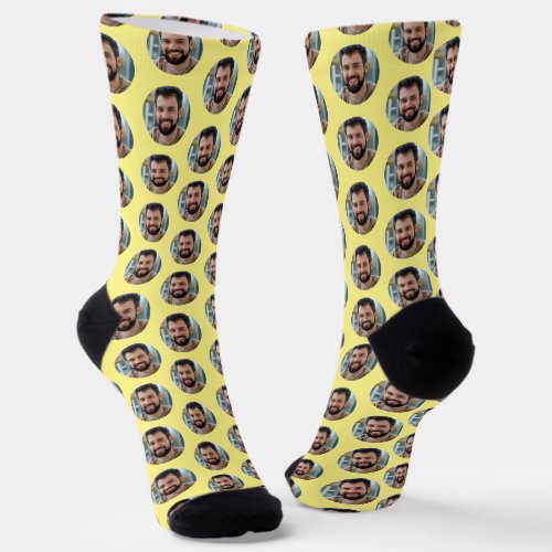 Funny Boyfriend Photo for Girlfriend Yellow Socks
