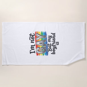 Funny Boyfriend Pride Vintage Engraving Shirt Desi Beach Towel