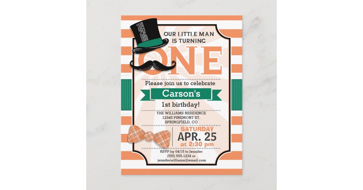 Funny Boy's 1st Birthday Party Invitation Postcard | Zazzle