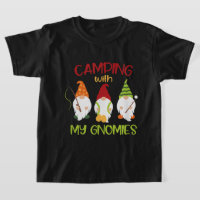 Funny boys camping gnome word art