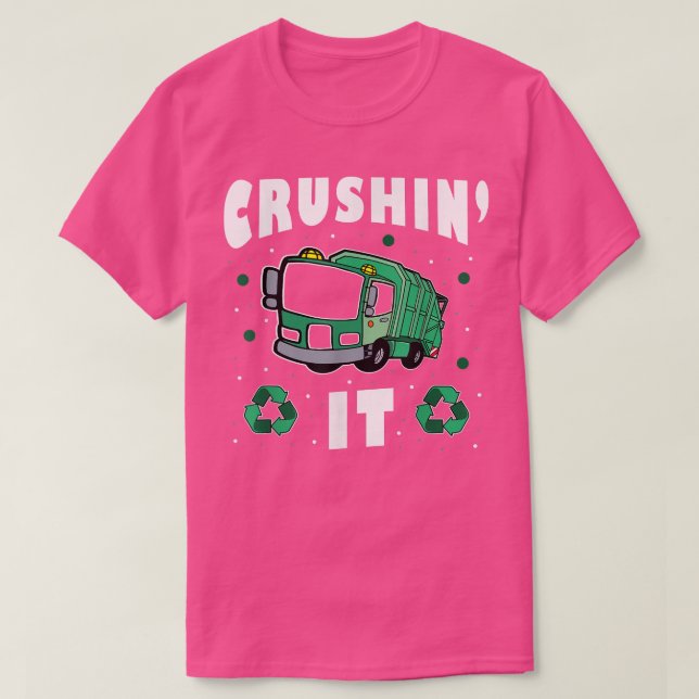 Funny boy's  Crushing it  - Garbage Truck  T-Shirt (Design Front)