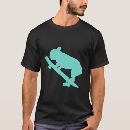 Funny Boys Gift Idea French Bulldog Pet On Skatebo T_Shirt
