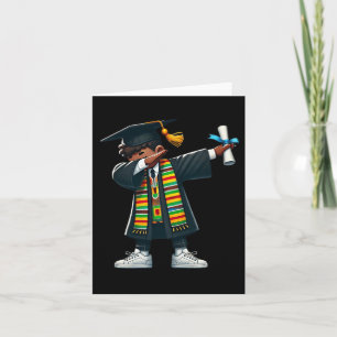 Funny Boys Graduation Graduate Dabbing Black Histo Card