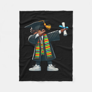 Funny Boys Graduation Graduate Dabbing Black Histo Fleece Blanket