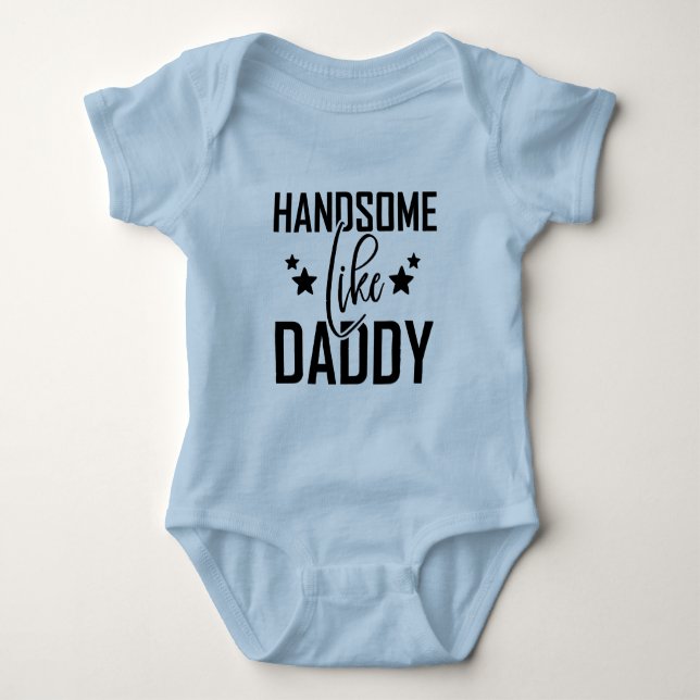 Funny boys Handsome Daddy Baby Bodysuit (Front)