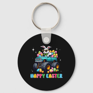 Funny Boys Happy Easter Monster Truck Easter Eggs Keychain