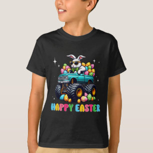 Funny Boys Happy Easter Monster Truck Easter Eggs T-Shirt