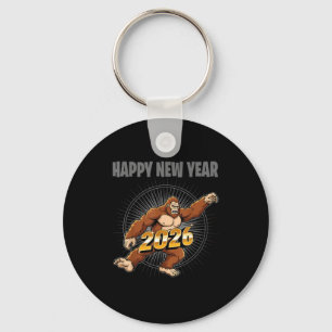 Funny Boys Nye Outfit, Mens Bigfoot Happy New Year Keychain