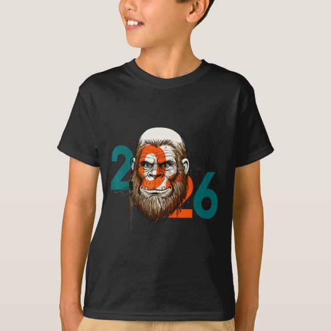 Funny Boys Nye Outfit, Mens Fireworks Bigfoot Happ T-Shirt (Front)