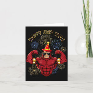 Funny Boys Nye Outfit, Mens Fireworks Bigfoot Happ Thank You Card