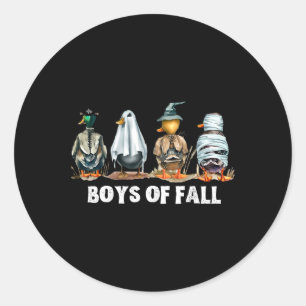 Funny Boys Of Fall Duck Hunting Halloween Costume Classic Round Sticker