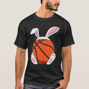Funny Boys Teens Men Happy Easter Basketball Bunny T-Shirt