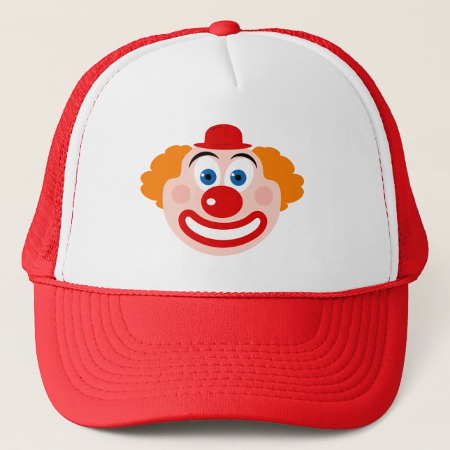 Funny bozo clown face custom color trucker hat (Front)