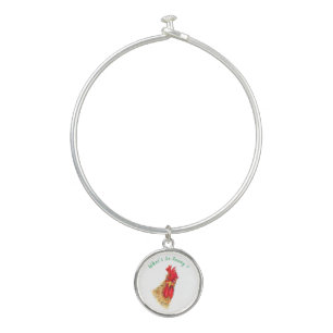 Funny Bracelet Surprised Rooster - Custom Text
