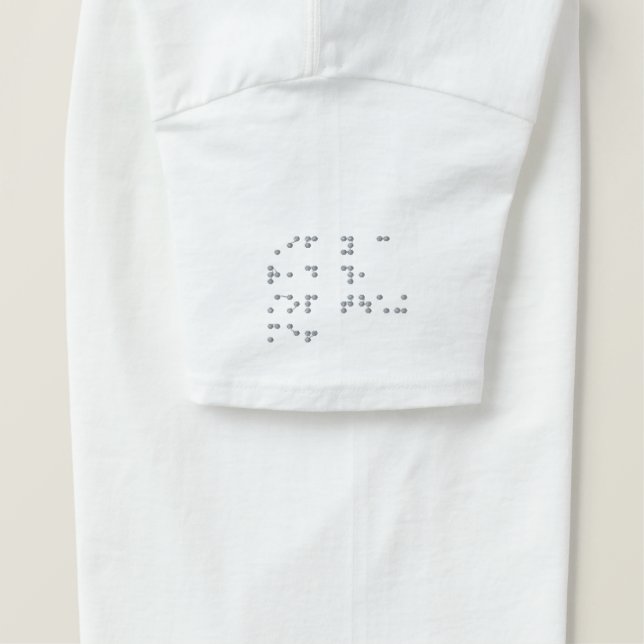 Funny Braille T-shirt - Sleeves (Design Left)