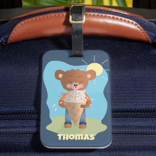 Funny Brain Freeze Kid Personalized Luggage Tag