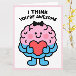Funny Brain Love Valentine Greeting Card