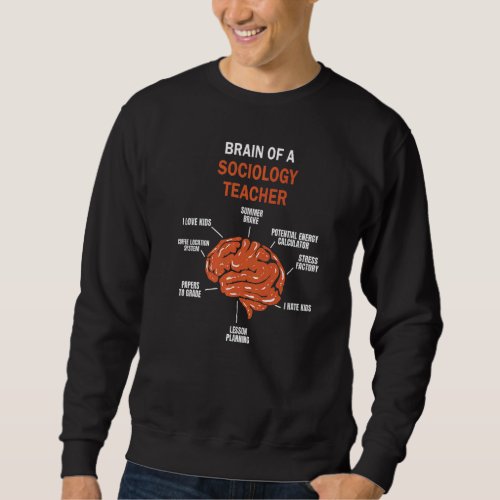 Funny Brain of a Sociology Teacher Premium Sweatshirt